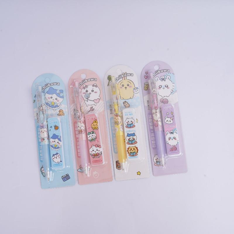 Carino Set Matite Meccaniche Chiikawa con Ricariche Mina 2B 0,5 mm Matite da Scrittura Cartoni Animati Kawaii Regalo Perfetto per Bambini e Studenti