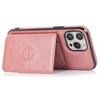 For iPhone 15 Pro Card Holder Kickstand Phone Case PU Leather+TPU Anti-scratch Phone Protective Cover