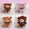 Charming Bowtie Teddy Bear Plush Soft Crystal Velvet Keychain Bag Charm For Kids