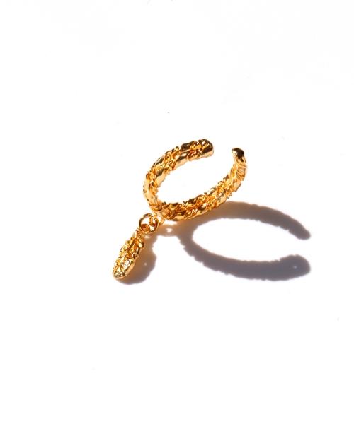 Bonbeau Mini Pendant Twist Ring Ear Cuff Gold Pendant Drop Twist Ring Ear Cuff
