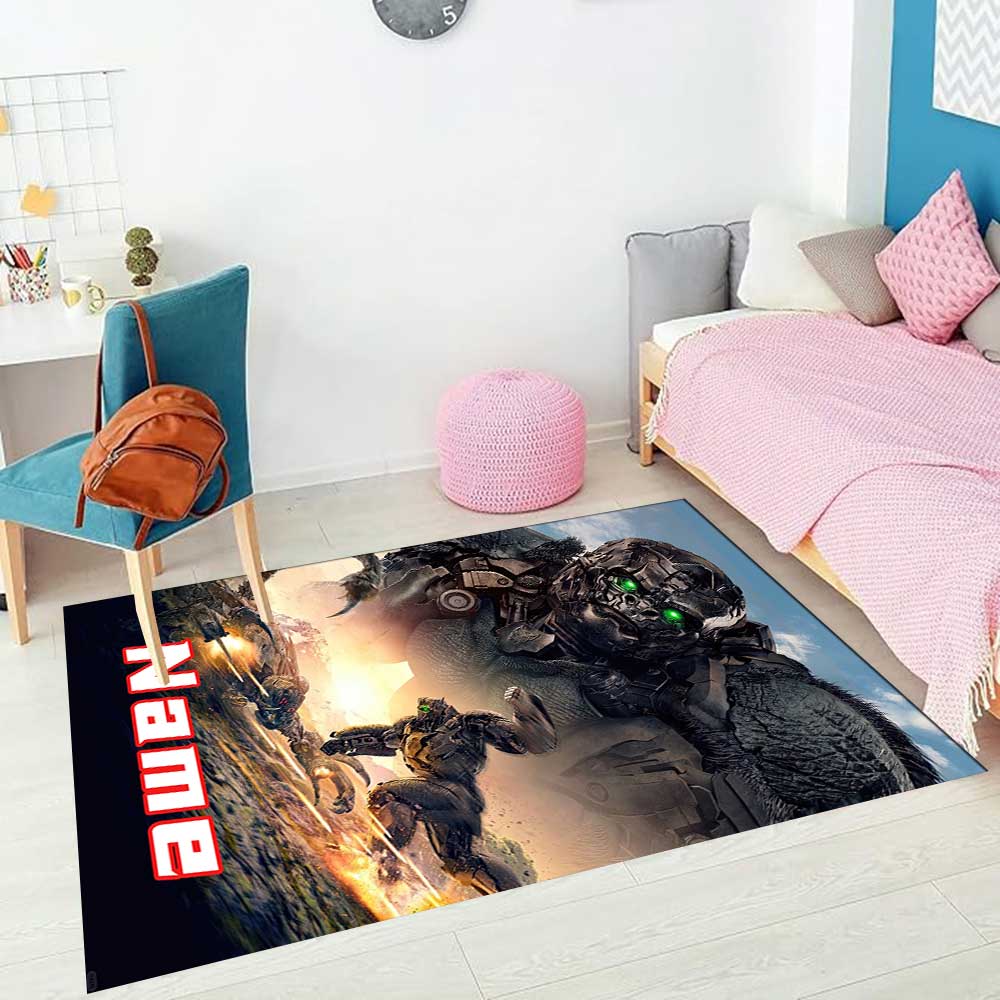 Love Transformers (2) Customize your name rug, office chair cushion, home bedroom living room gift.