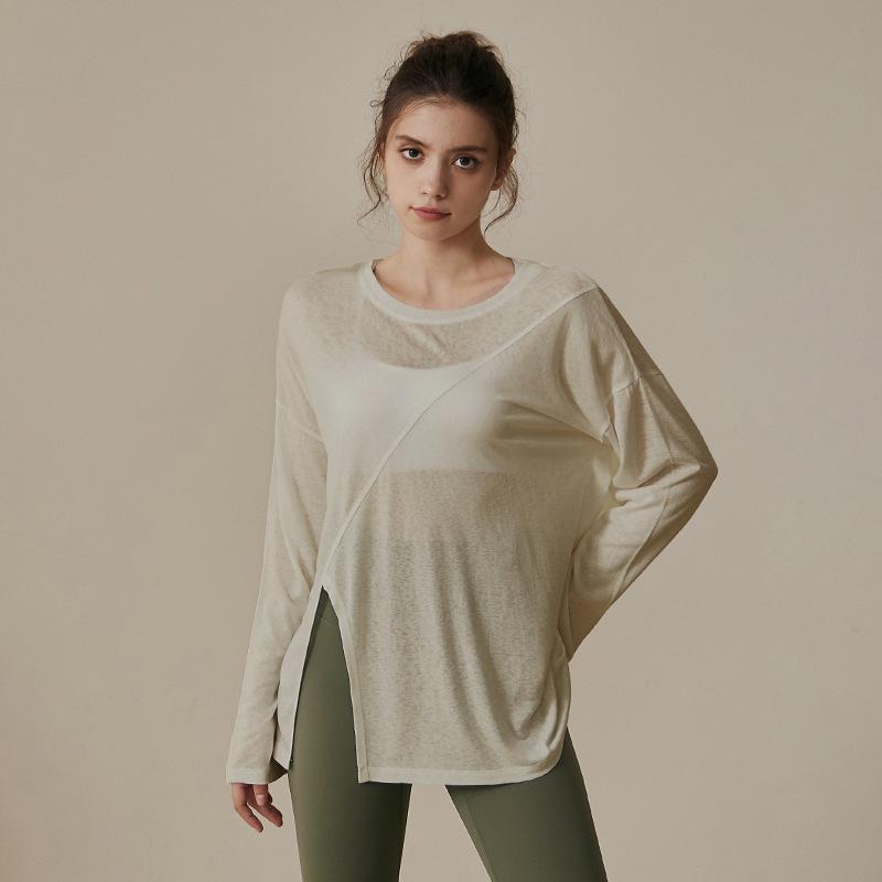 Top Fitness da Donna Estivo a Manica Corta, Vestibilità Larga, per Yoga & Pilates