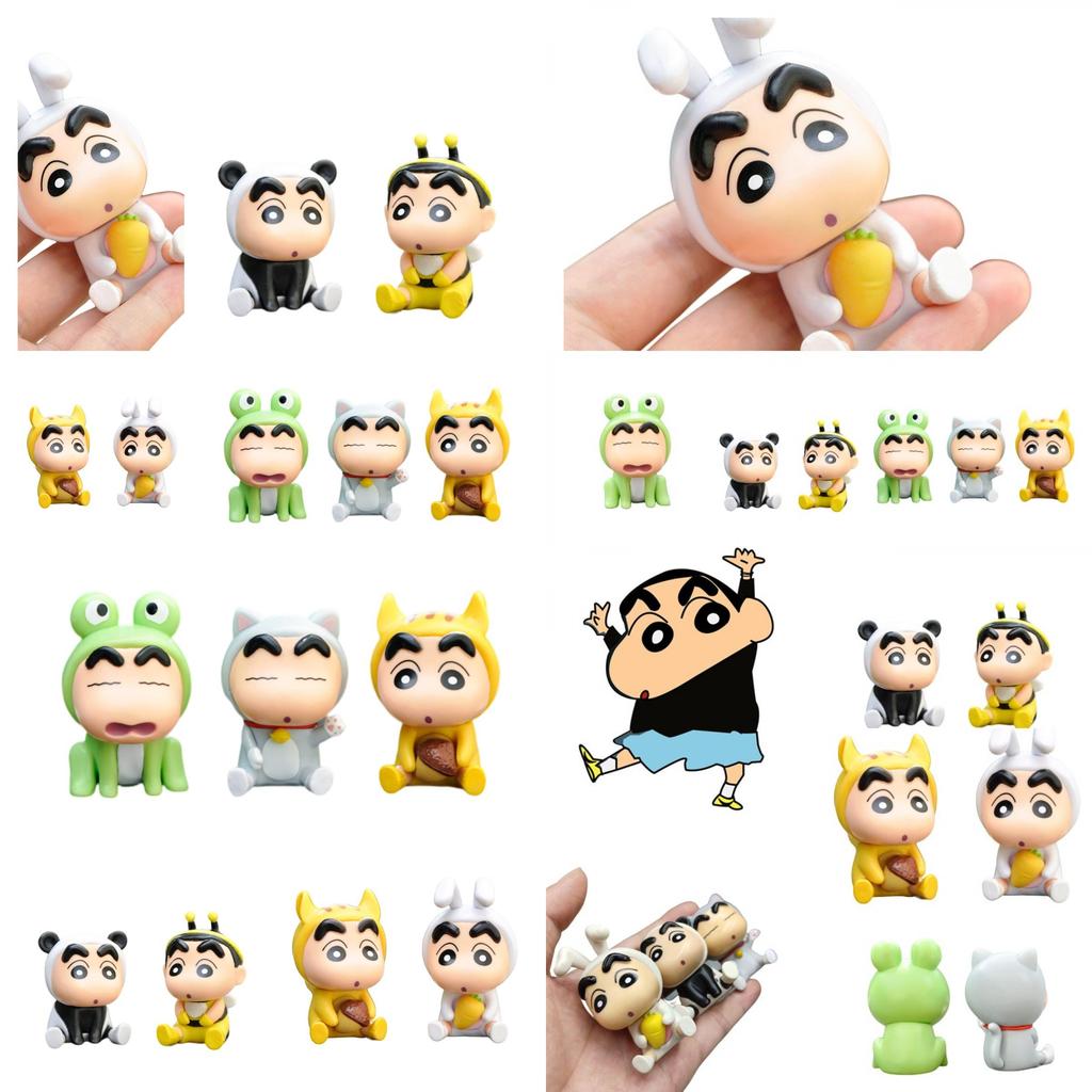 Adorable Crayon Shin-chan Pvc Figures For Desk, Car, Collection Set Of 6