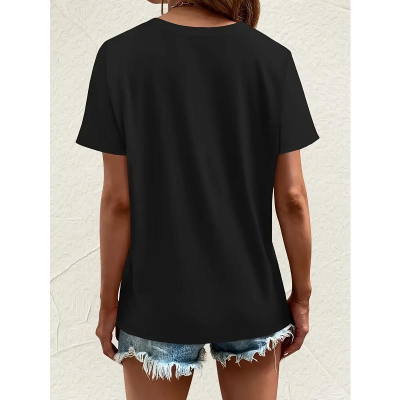 European Size Fashionable European and American Trend Letter Print Pattern T-shirt for Women