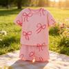 Girl Summer Outfit Twopiece Cotton Cartoon Dress Set For Kids