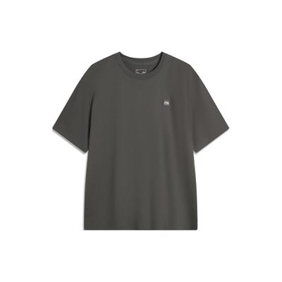 Weich Bequem Locker Vielseitig Rundhals Pullover Kurzarm T-Shirt Unisex Oberteile Graphitgrau AHSU743-11