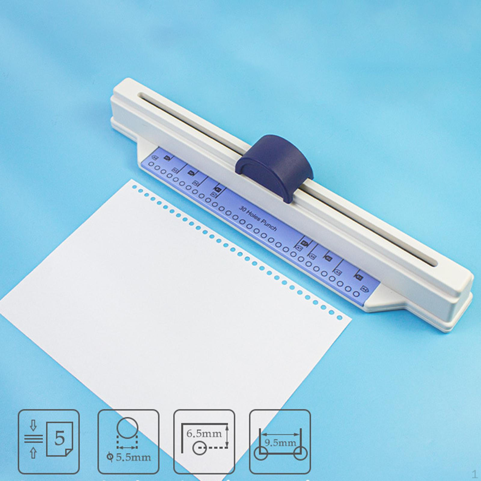 

Дырокол на 30 отверстий, вместимость 5 листов, настольный, противоскользящее основание, простой в использовании, ручной, многопакетный, пуш-тип синий