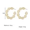 2024 Simple and Creative Retro Exaggerated Hollow Chain C-shaped Earrings Female Personality Geometric Girl Earrings
