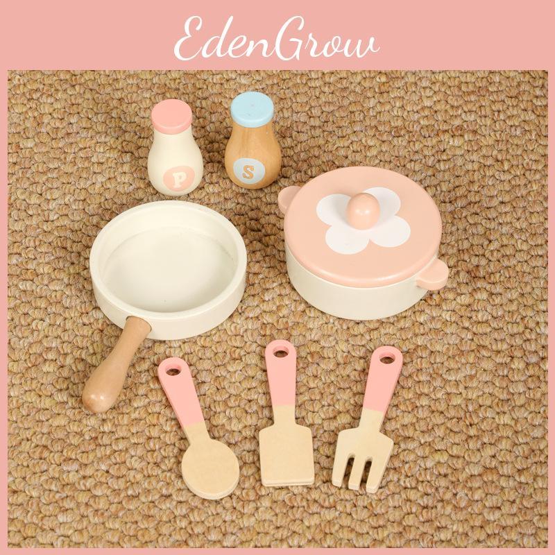 Kitchen Simulation Wooden Cooking Utensils Children Puzzle Toy Set For Kid Gift