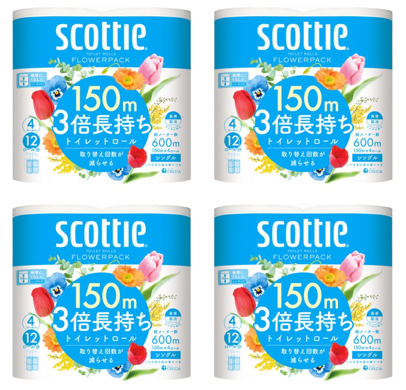 

Scotty Flower Pack 3x Более Долговечная Туалетная Бумага 4 Одноместная Упаковка, Рулоны, 150 м, (Пакет 4)