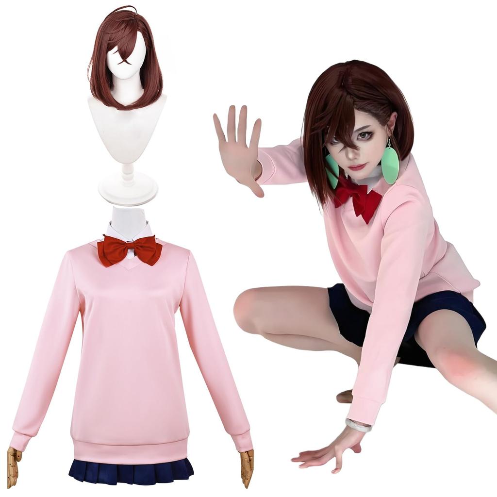Momo Ayase Cosplay Momo Dandadan Cosplay Costume for School Stage Wear Ayase Wig Size [Excellent Quality] Wig, Adults, Festivals, Events, (Momo