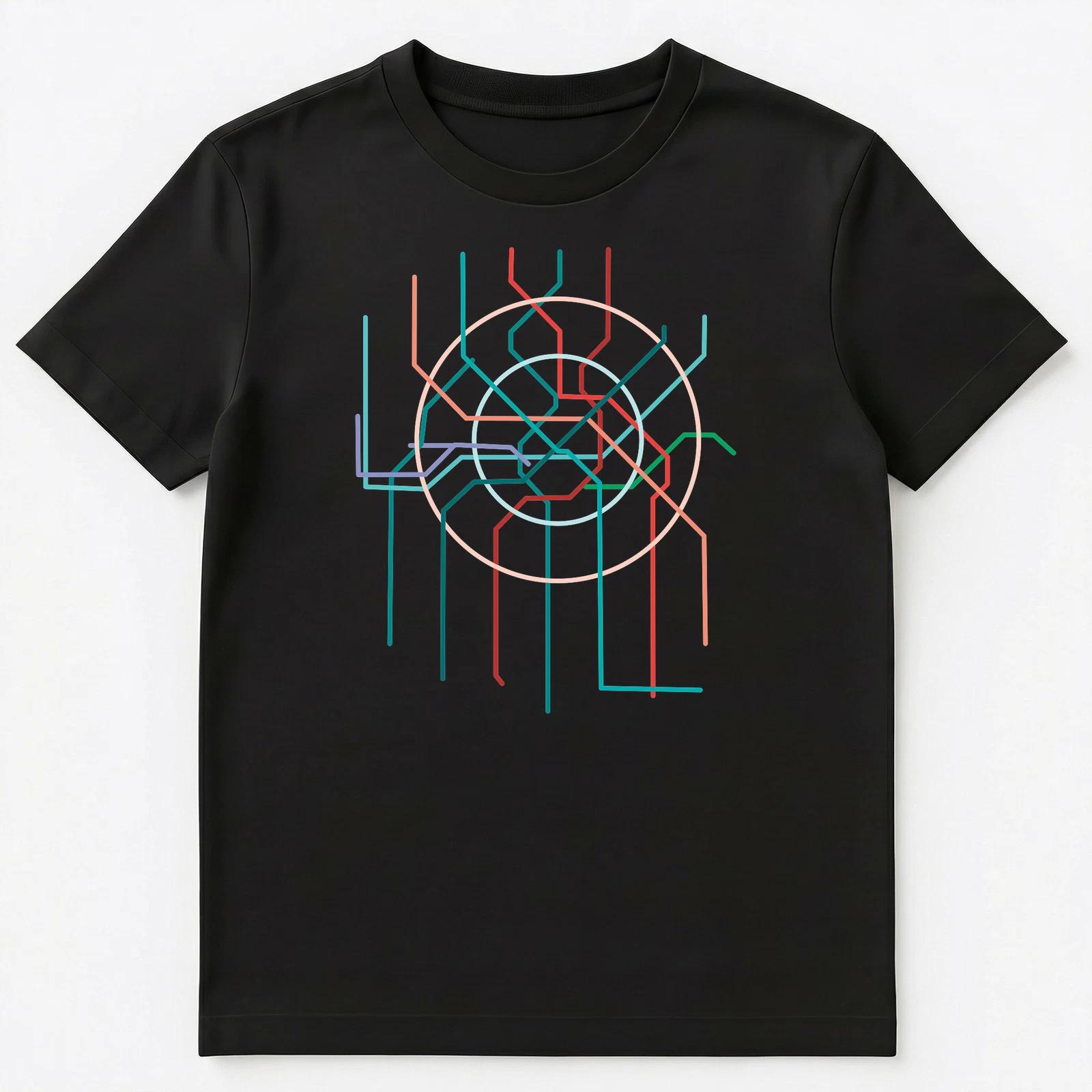 Minimalist Moscow City Underground Metro Map T Shirt Unisex T-Shirt XL