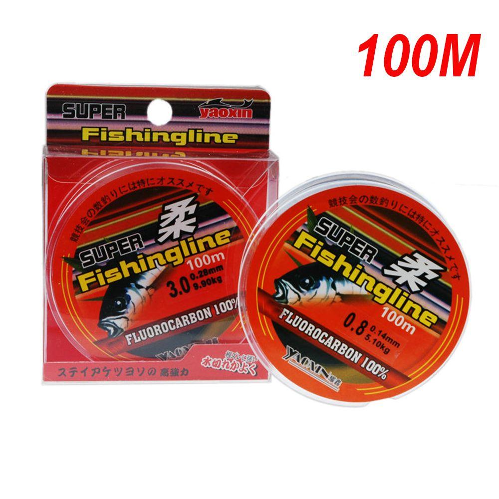100M 100% Fluorocarbon Monofilament Nylon PA Fishing Line Super Strong Fishing Line 0.8-6LB