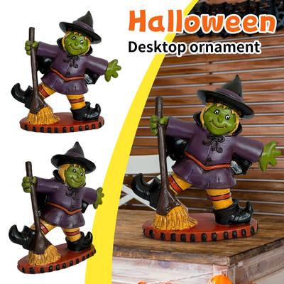Halloween Broomstick Witch Desktop Ornament,Holiday Gifts For Friends
