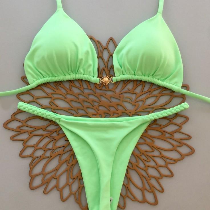 2025 Europejski i Amerykański Styl Seksowny Brazylijski Zestaw Bikini - Dwuczęściowy Kostium Kąpielowy Plażowy