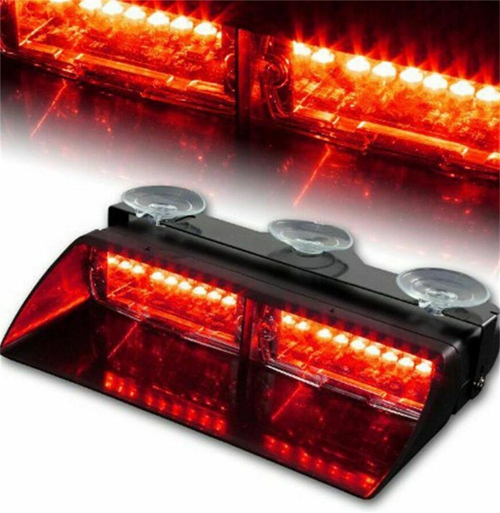 Police LED Lights 16Led Warning Light Car Dash Windshield Emergency Hazard Flash Strobe Light Beacon Lamp
