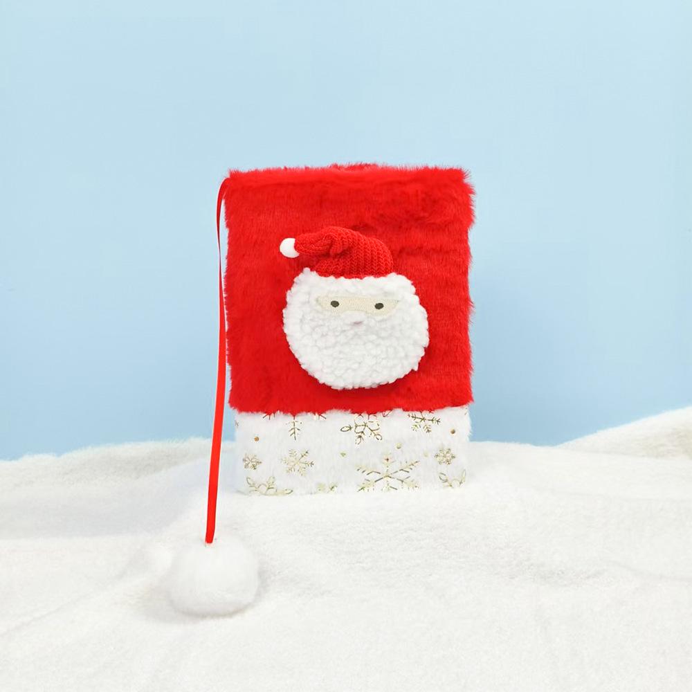 Creative Christmas Eve Plush Notebook: Cartoon Horizontal Line Journal