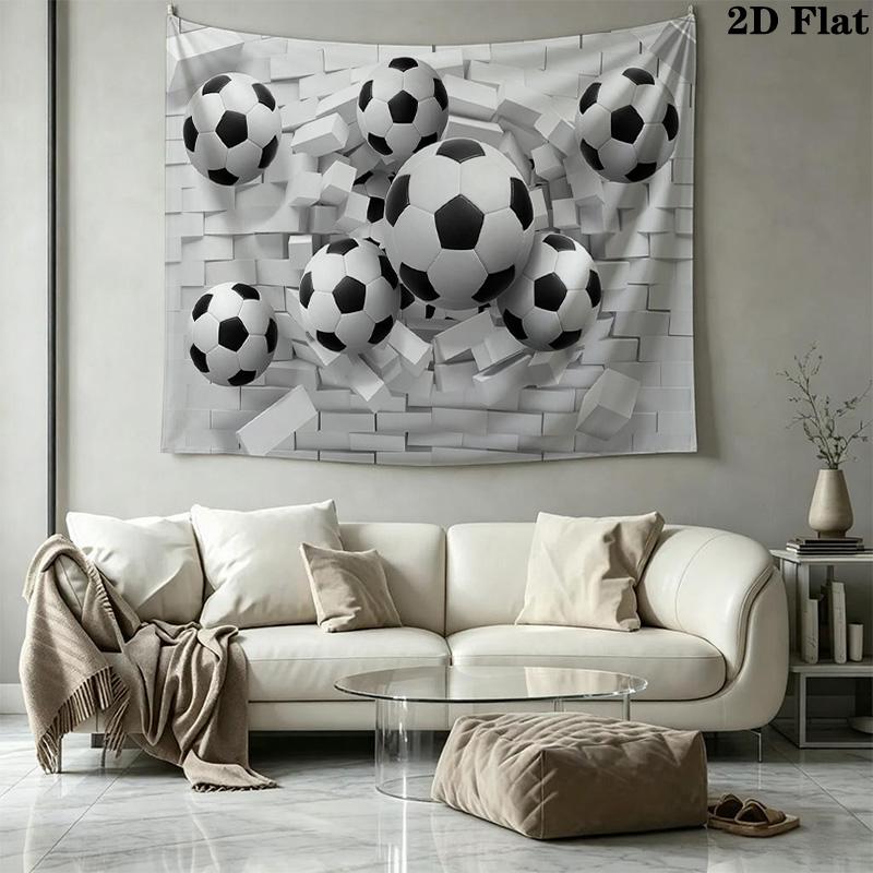 Soccer ball smashing through wall Pattern Home Decor Tapestry, Wall Hanging, Decorative RV Wall Cloth.ZGT0914462