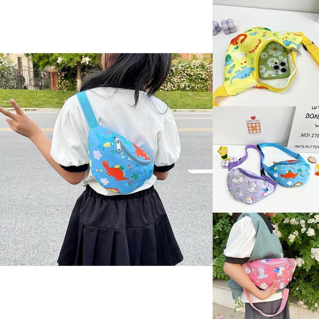 Niedliche Einhorn Kinder Hüfttasche Cartoon Dinosaurier Umhängetasche Nylonmaterial Leicht Und Diebstahlsicher