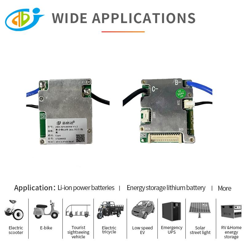 JBD Bluetooth 7S To 14S 13S 48V 52V Lithium Battery Protection Board Smart BMS Balance 24V 36V Li-ion 8S 12S LifePo4 20A 30A