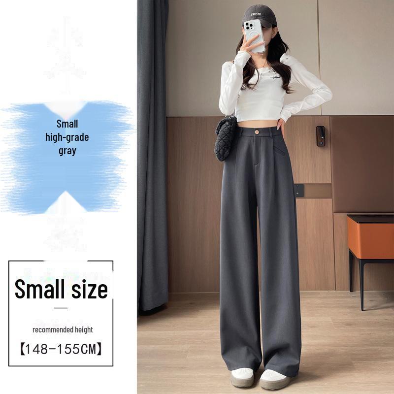 2024 Autumn Wide-Leg Angora Red High-Waist Casual Pants for Women