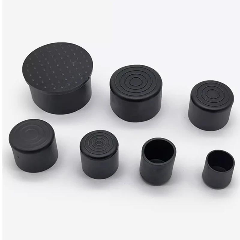 Black PVC Furniture Table Foot Tip Chairs Legs Pad Protector Cover Square/Round Caps Pipe Plug Lid Tube Hole Protection End Cap