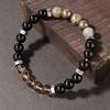 Festive Gifts Black Onyx Smoky Quartz Labradorite and Pyrite Beaded Bracelet Bold Fashion Jewelry for Men Daily Wear Simple Versatile Accessory