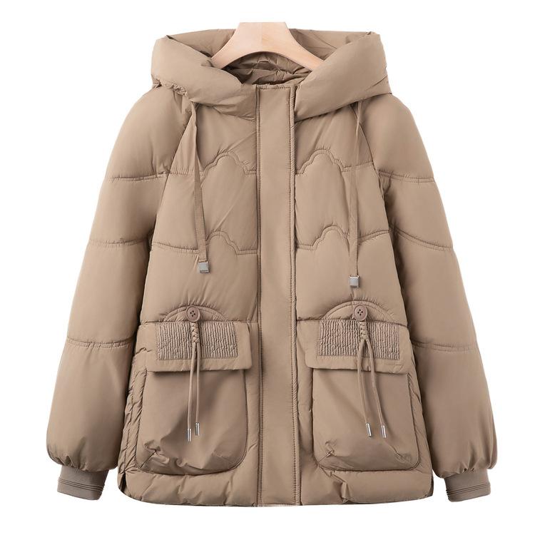 

Новая зимняя модная хлопковая куртка для мамы, короткая, средней длины, женская, универсальная, с капюшоном, хлопковая куртка, утолщенная 5XL