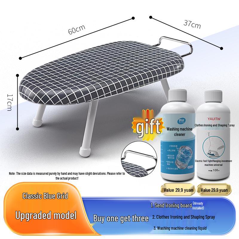 Folding Mini Ironing Board with Ironing Pad and Clothes Rack