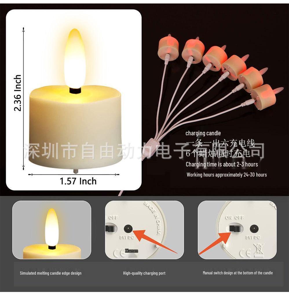 Rechargeable LED Candle Lamp with Remote Control Timer for Halloween Decoration