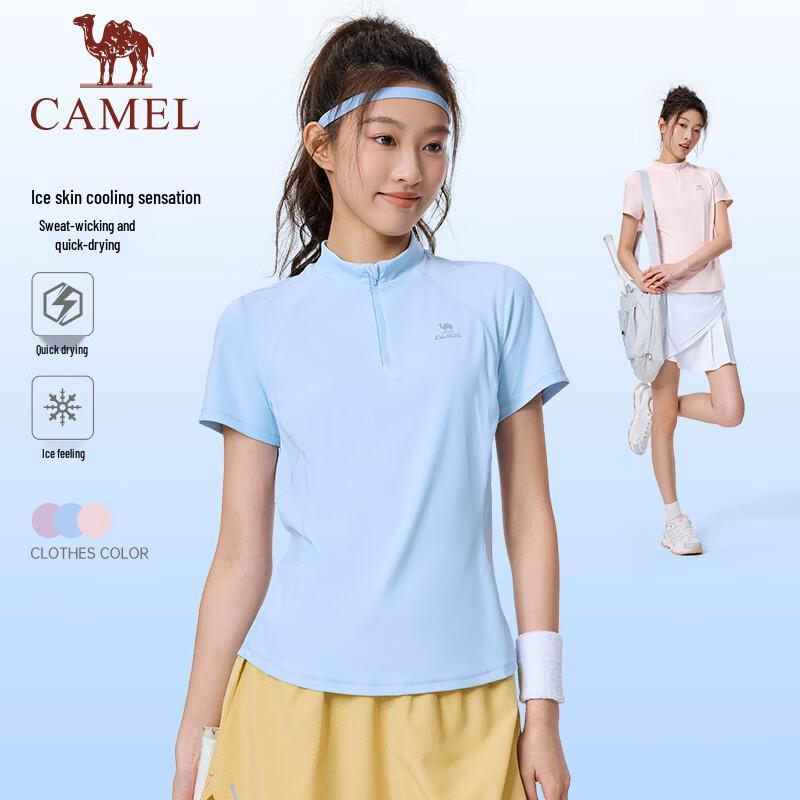 CAMEL Women s Quick-Dry Stand Collar Sports T-Shirt S