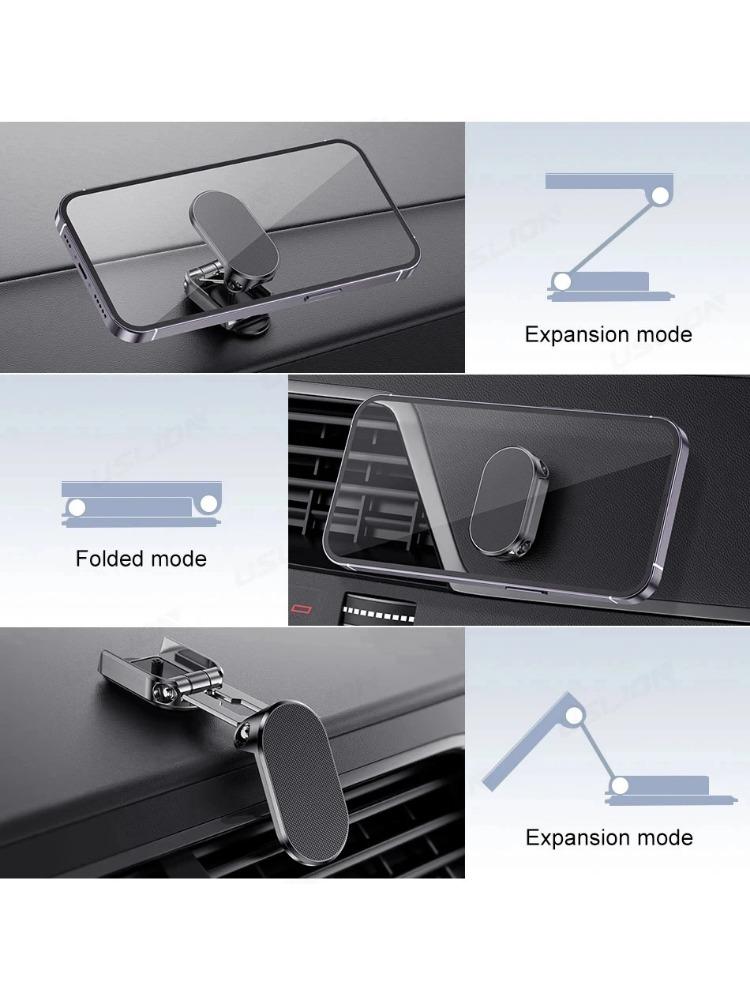 720 вращающийся металлический магнитный автомобильный держатель для телефона складная — фото 11