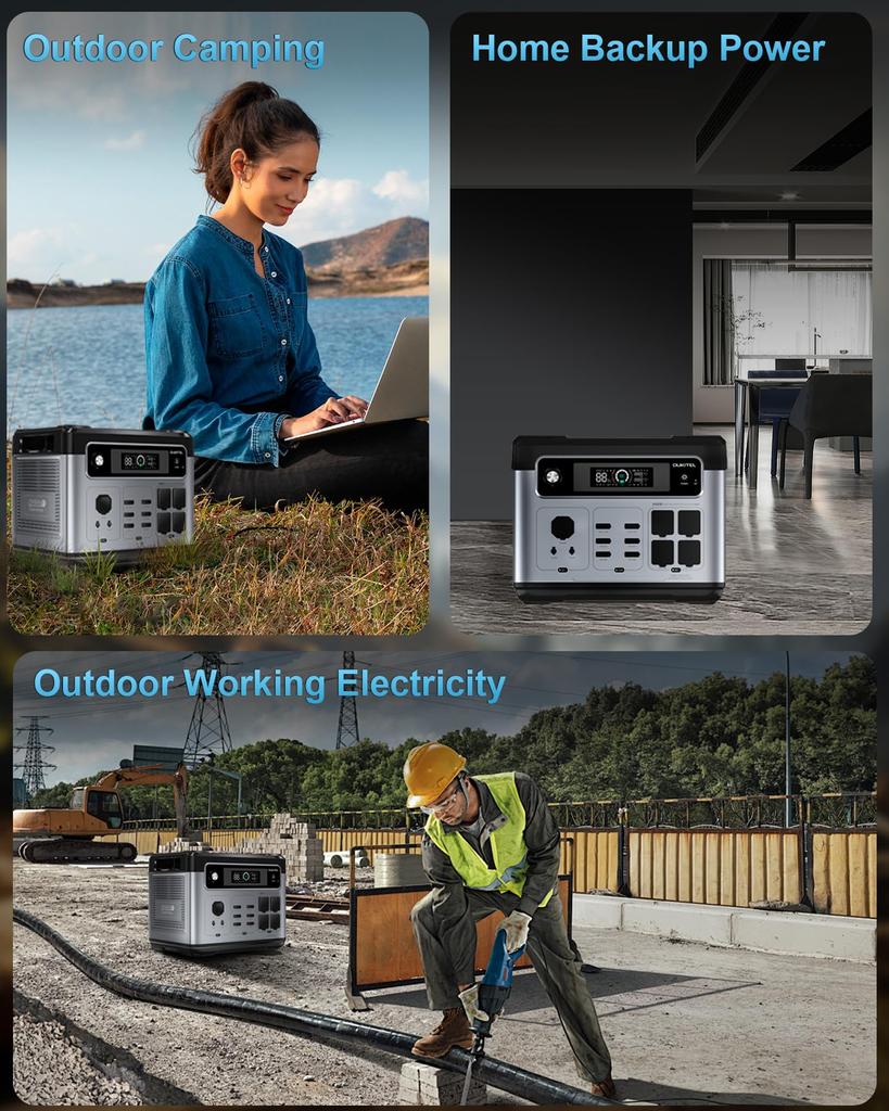 OUKITEL P2001E PLUS 2048Wh/640.000mAh LiFePO4 Powerstation, Solargenerator, 2400W (4800W Spitzenleistung) Notstromaggregat, 1800W Super-Schnellladung