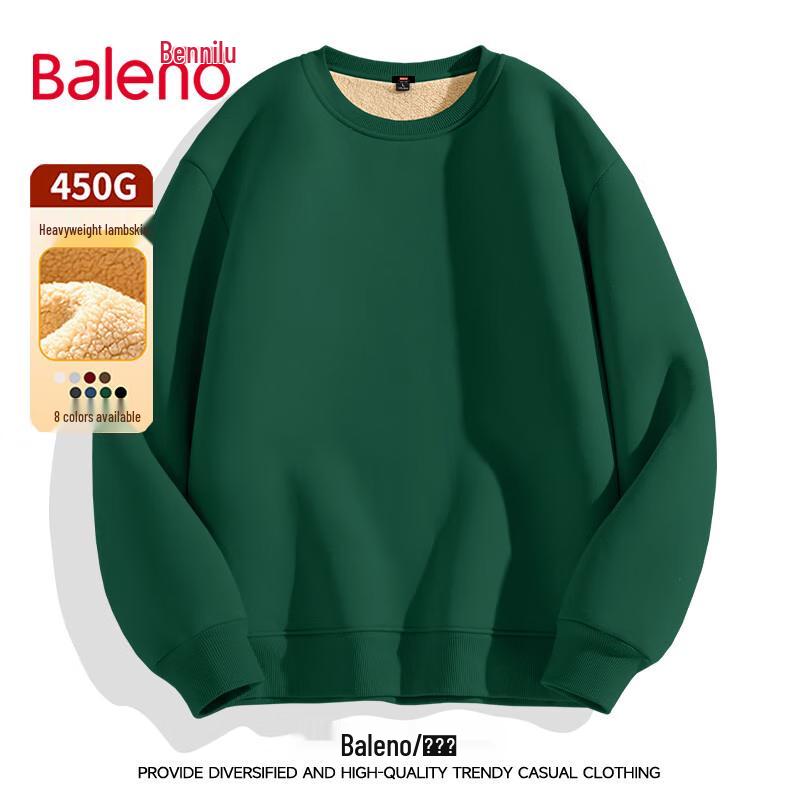 Baleno Men's Lamb Wool Fleece Round Neck Sweatshirt