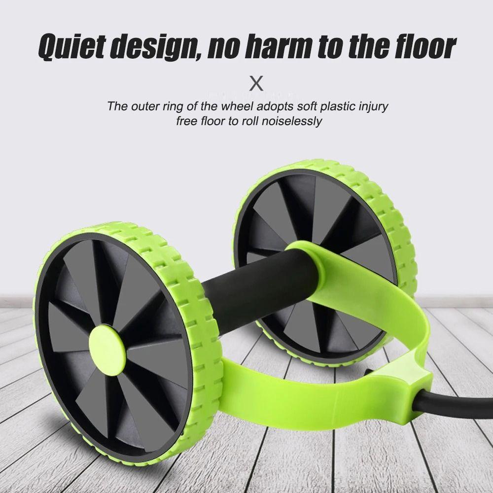 Double Roller Ab Roller Resistance Bands Abdominal Wheel Abdominal Muscle Trainer  Fitness Training