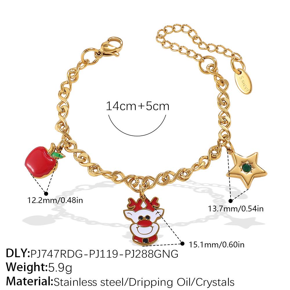 18K Gold-Plated Christmas DIY Pendant Bracelet