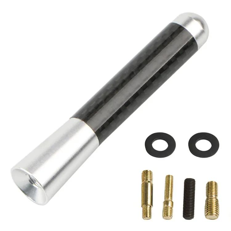 Car Roof Antenna Carbon Fiber 3.5/8/12cm Radio Aerial Antenna Radio FM/AM Metal Receiving Antennas Short Stubby Mast Antenna