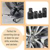 4PCS Impact Socket Adapter Reducer Set 1/2 3/8 1/4 Inch Use Wrenches Drills In Auto and Impact Driver Construction Work