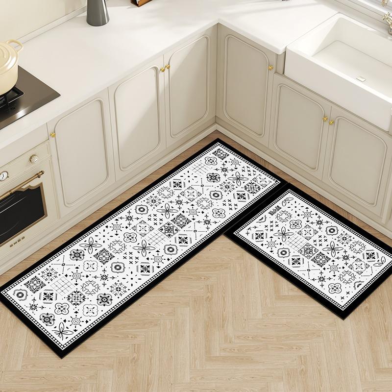 

Коврик для кухни Ковровая дорожка Длинные ковры ПВХ Водонепроницаемый Напольный коврик Противоскользящие Коврики для ног Коричневая клетка Домашний декор Ковры 1pc 50x80cm