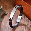 Fashion Accessories Fashion Simple Black Leather Rope Bracelet Diy Men's Stainless Steel Curved Brand Leather Bracelet
