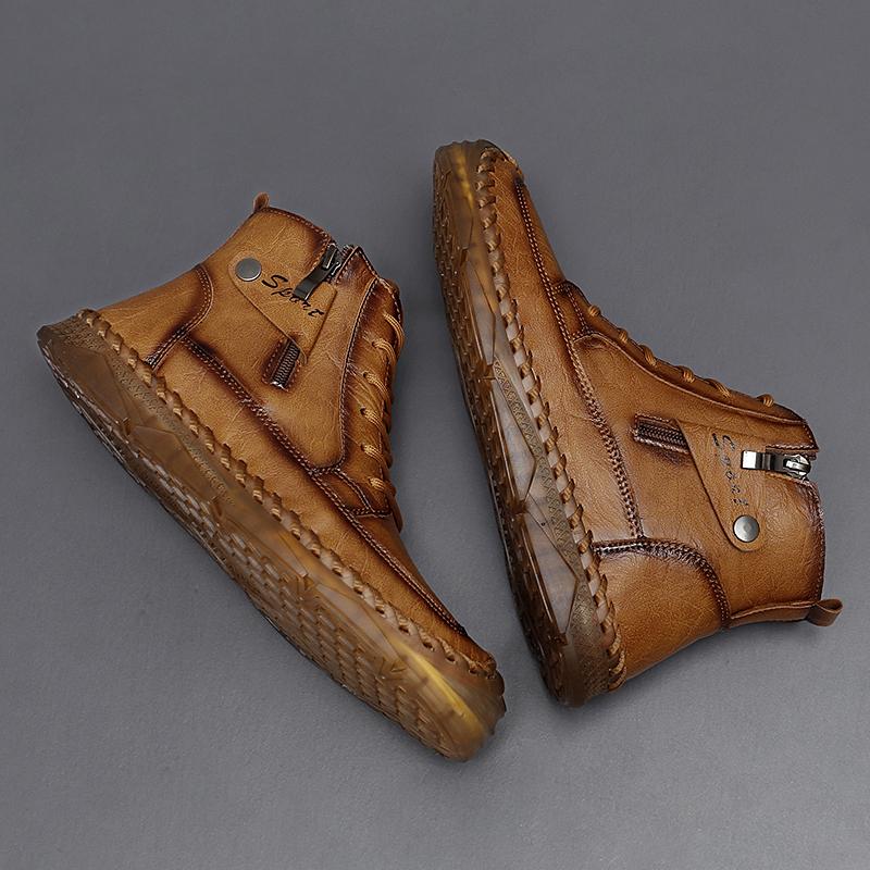 TUINANLE Podzimní pánské martensky Velká velikost Kožené pánské kotníkové boty Trendy pánská obuv