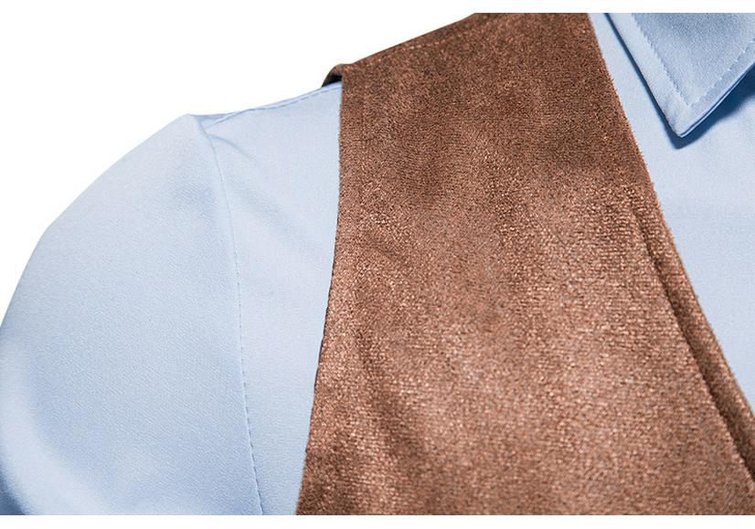 2023 Spring Slim-fit Suede Single-breasted V-neck Men's Waistcoat