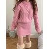 Autumn Winter Twist Elegant Women Knitted Sweater Dress Retro Casual Loose Long Sleeve O Neck Pullover Short Dresses Office New Slim Fit Clothes