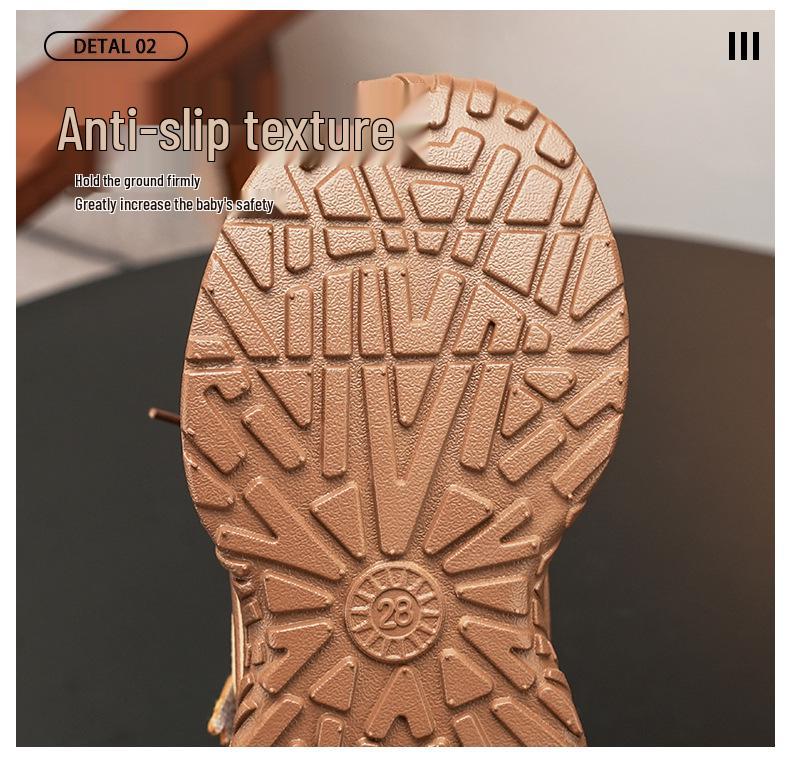 Kids' Autumn/Winter Soft Sole Casual Shoes – Plus Velvet Warm, Lightweight, Versatile, and Comfortable Sports Shoes for Medium & Large Children.