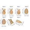 Wooden Easter Egg Shape Tray Cartoon with Compartments Food Display Plate Decorative Durable Bunny Snack Serving Tray Jewelry
