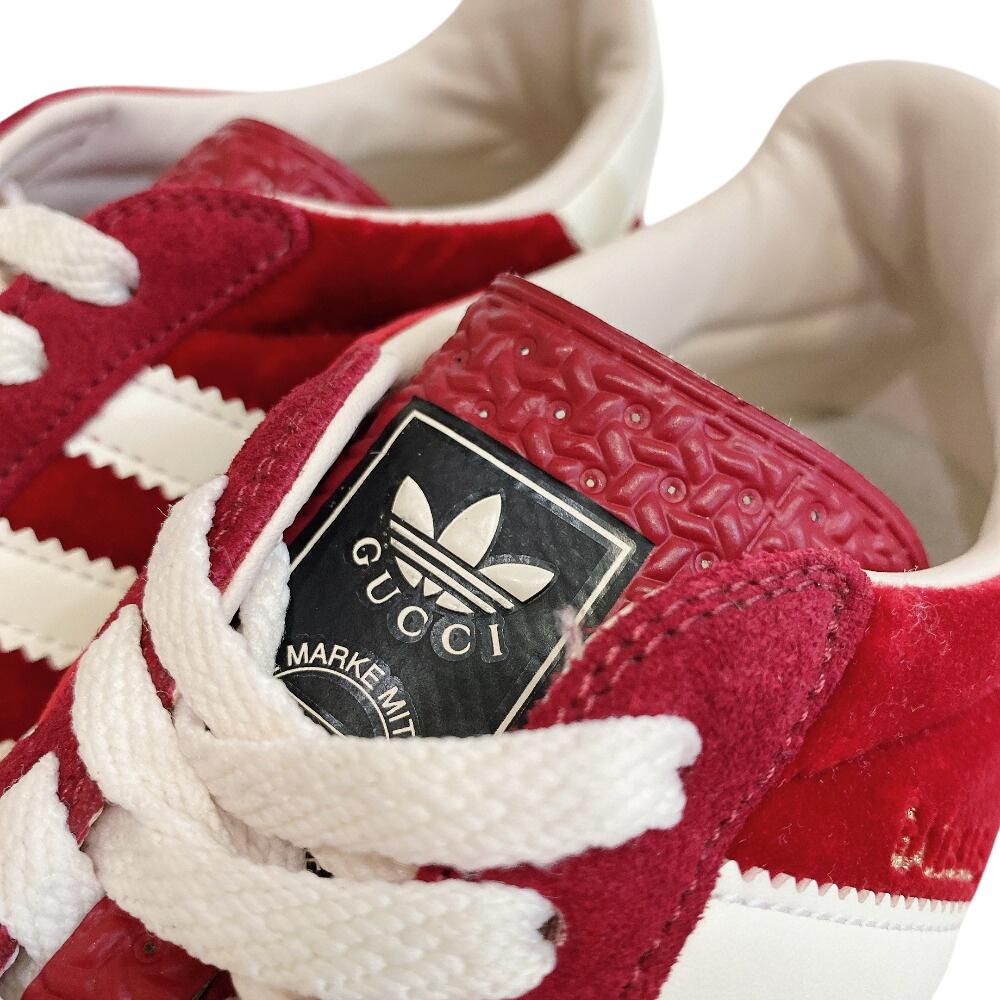 GUCCI Sneakers Velour Suede suede GAZELLE sneakers Red suede Used