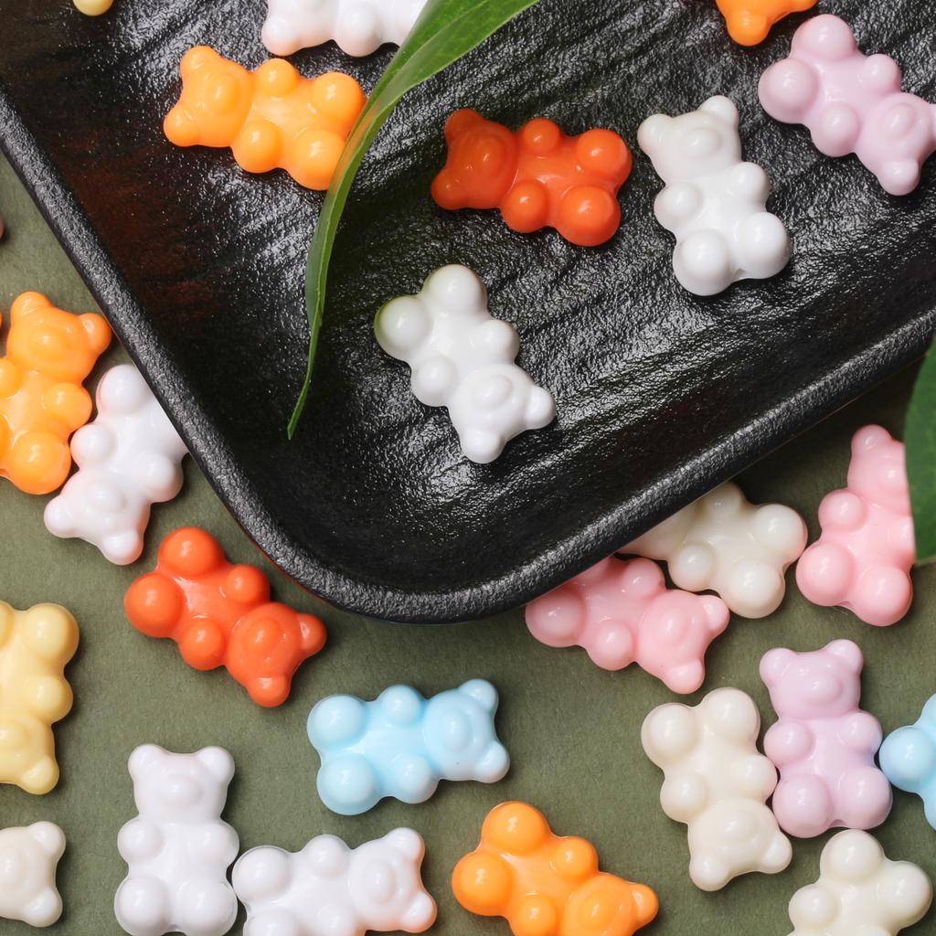 Solid Color Fashion Jewelry Accessories 25Pcs Loose Beads Bracelet Mobile Phone Chain Materials Making Earring DIY Bear 11*18mm