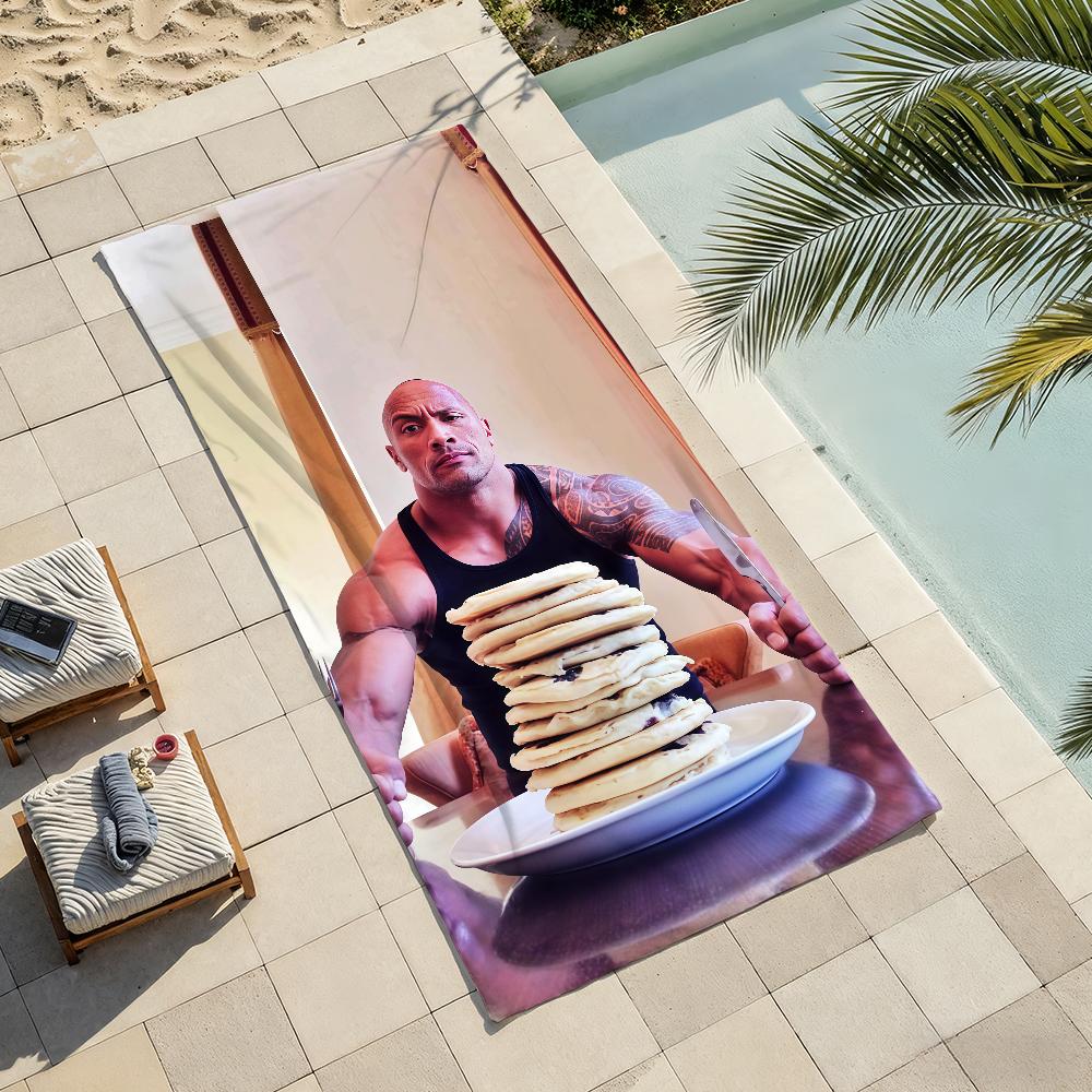 Cheat Day The Rock Eating Pancakes Towel Drying Bath Towel Applicable To Light Swimming Camping Yoga Beach Out