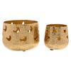 Celestial Set of 2 Gold Moon and Star Metal Votives
