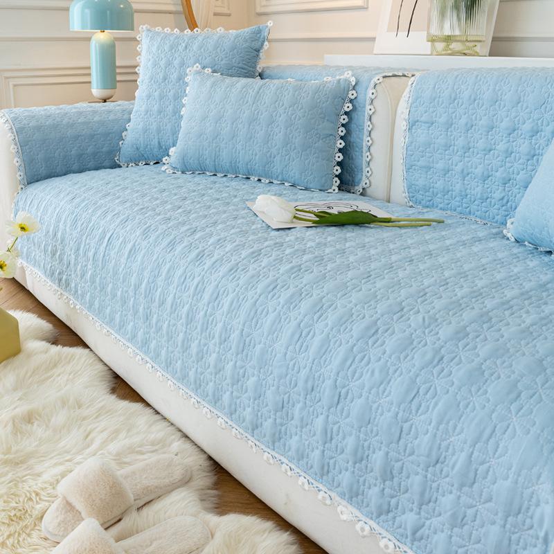 Sofa Cushion Four Seasons Universal Simple and Modern Fabric Craft Living Room Light Luxury Non-Slip Seat Cushion Sofa Cover Slipcover Thickened